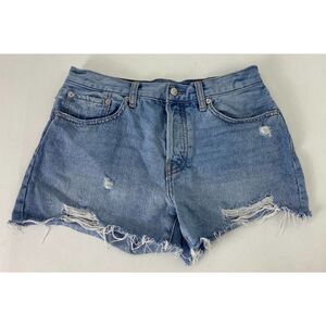 We The Free High Rise Distressed Jean Shorts Mom Shorts High Waist - Size 29